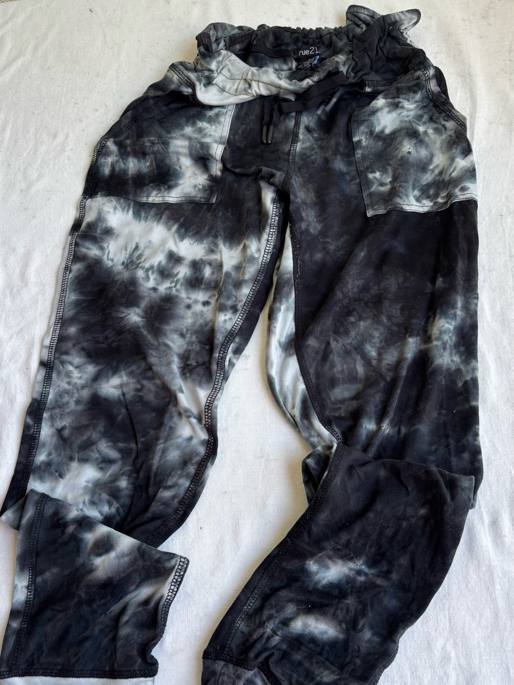 Tie-Dye Black & White Jogger Pants - Unbranded